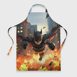 Фартук кулинарный Бэтмен в полете над огнем, цвет: 3D-принт