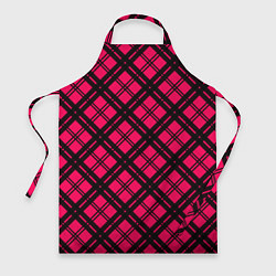 Фартук кулинарный Чёрно-розовый крупная клетка, цвет: 3D-принт