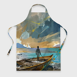 Фартук кулинарный Мальчик и лодка, цвет: 3D-принт