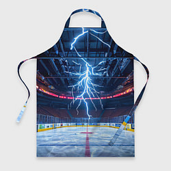 Фартук кулинарный Удар молнии в хоккейную площадку, цвет: 3D-принт