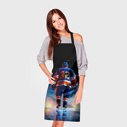 Фартук кулинарный Хоккеист в синем пламени, цвет: 3D-принт — фото 2