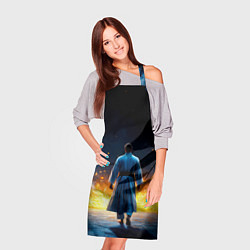Фартук кулинарный Айкидоист в огне и синий дым, цвет: 3D-принт — фото 2