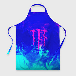 Фартук кулинарный Monster energy дым неоновый, цвет: 3D-принт