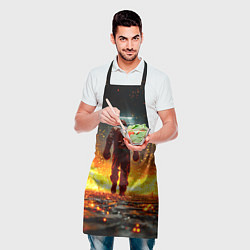 Фартук кулинарный Боксер в огне, цвет: 3D-принт — фото 2