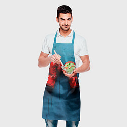 Фартук кулинарный Бойцовские перчатки на синем, цвет: 3D-принт — фото 2