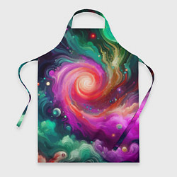 Фартук кулинарный Космическая неоновая фантазия - нейроарт, цвет: 3D-принт
