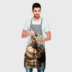 Фартук кулинарный Мухаммед Али на сером, цвет: 3D-принт — фото 2