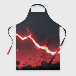 Фартук кулинарный Красная молния на черной текстуре, цвет: 3D-принт