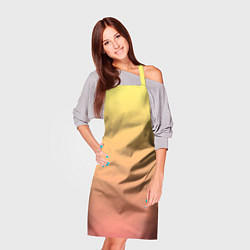 Фартук кулинарный Градиент нежный жёлто-розовый, цвет: 3D-принт — фото 2