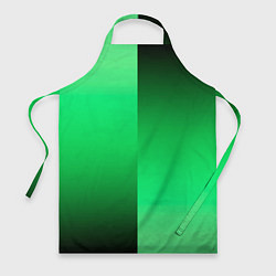 Фартук кулинарный Чёрно-зелёный градиент пополам, цвет: 3D-принт