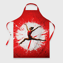 Фартук Воздушная гимнастка на красном