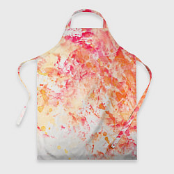 Фартук кулинарный Абстракция - splashes of pink and red paint on whi, цвет: 3D-принт