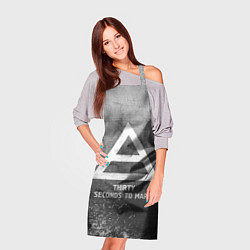 Фартук кулинарный Thirty Seconds to Mars - grey gradient, цвет: 3D-принт — фото 2