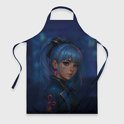 Фартук кулинарный Камисато Аяка киберпанк, цвет: 3D-принт