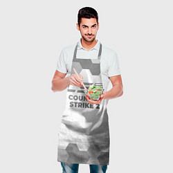 Фартук кулинарный Counter Strike 2 - white gradient, цвет: 3D-принт — фото 2