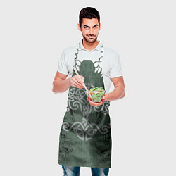 Фартук кулинарный Древние руны и древо жизни с крыльями, цвет: 3D-принт — фото 2