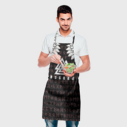 Фартук кулинарный Асгард на фоне рун и валькнут, цвет: 3D-принт — фото 2