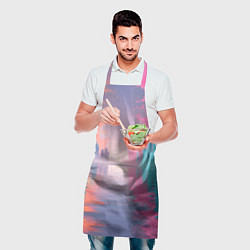 Фартук кулинарный Город в розовом тумане, цвет: 3D-принт — фото 2