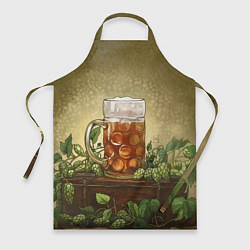 Фартук кулинарный Кружка пива акварель, цвет: 3D-принт