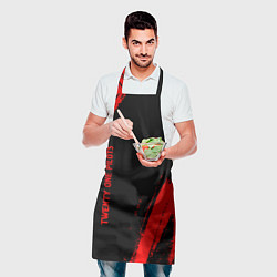Фартук кулинарный Twenty One Pilots - red gradient вертикально, цвет: 3D-принт — фото 2
