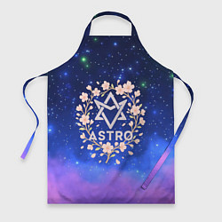 Фартук кулинарный ASTRO нежный логотип с цветочками, цвет: 3D-принт