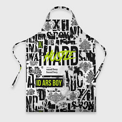 Фартук Pattern with inscriptions hustle sand boy