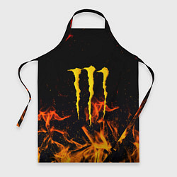 Фартук кулинарный Monster energy orange fire, цвет: 3D-принт
