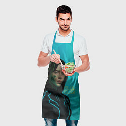 Фартук кулинарный Билли Айлиш киберпанк, цвет: 3D-принт — фото 2