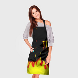 Фартук кулинарный Monster energy fire steel, цвет: 3D-принт — фото 2