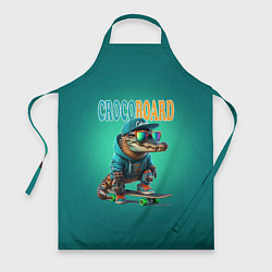Фартук кулинарный Croco cub is a cool skateboarder, цвет: 3D-принт
