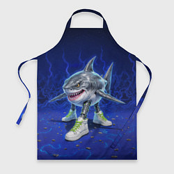 Фартук кулинарный Тралалеро тралала - акула киборг, цвет: 3D-принт