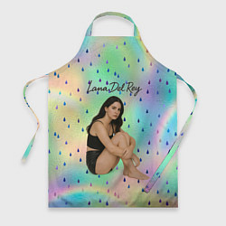 Фартук кулинарный Lana Del Rey сидит обняв колени, цвет: 3D-принт