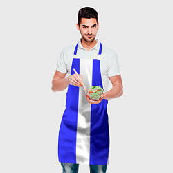 Фартук кулинарный Color white blue line, цвет: 3D-принт — фото 2