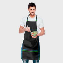 Фартук кулинарный Neon green light blue, цвет: 3D-принт — фото 2