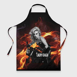 Фартук кулинарный Леди Гага на мотоцикле, цвет: 3D-принт