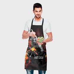 Фартук кулинарный Леди Гага на мотоцикле, цвет: 3D-принт — фото 2