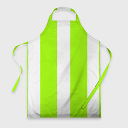 Фартук кулинарный Color light green white stripes, цвет: 3D-принт