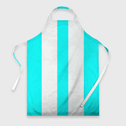 Фартук кулинарный Color light blue white lines, цвет: 3D-принт
