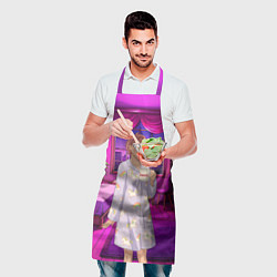 Фартук кулинарный Дандадан Сиратори Айра с кофе, цвет: 3D-принт — фото 2