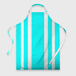 Фартук кулинарный Color blue white stripes, цвет: 3D-принт
