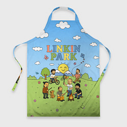 Фартук кулинарный Linkin Park мультяшный стиль на поляне, цвет: 3D-принт