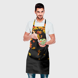 Фартук кулинарный Осенние листья на черном, цвет: 3D-принт — фото 2