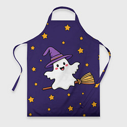 Фартук кулинарный Хэллоуин, привидение на метле, цвет: 3D-принт