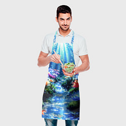 Фартук кулинарный Цветы на глубине освещённые лучами, цвет: 3D-принт — фото 2