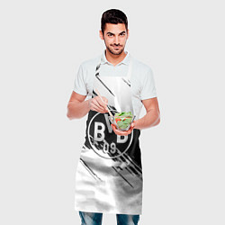 Фартук кулинарный Borussia черно белые полосы, цвет: 3D-принт — фото 2
