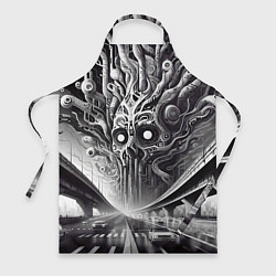 Фартук кулинарный Art skull in metropolis - ai art fantasy, цвет: 3D-принт