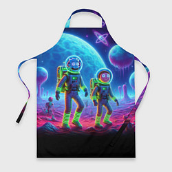 Фартук кулинарный Рик и Морти на сказочной неоновой планете, цвет: 3D-принт