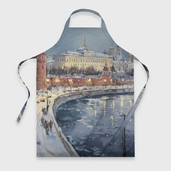 Фартук кулинарный Новогодние праздники в Москве, цвет: 3D-принт