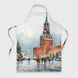 Фартук кулинарный Новогодний Кремль, цвет: 3D-принт