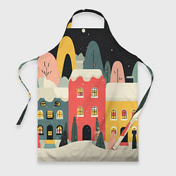 Фартук Разноцветные новогодние дома